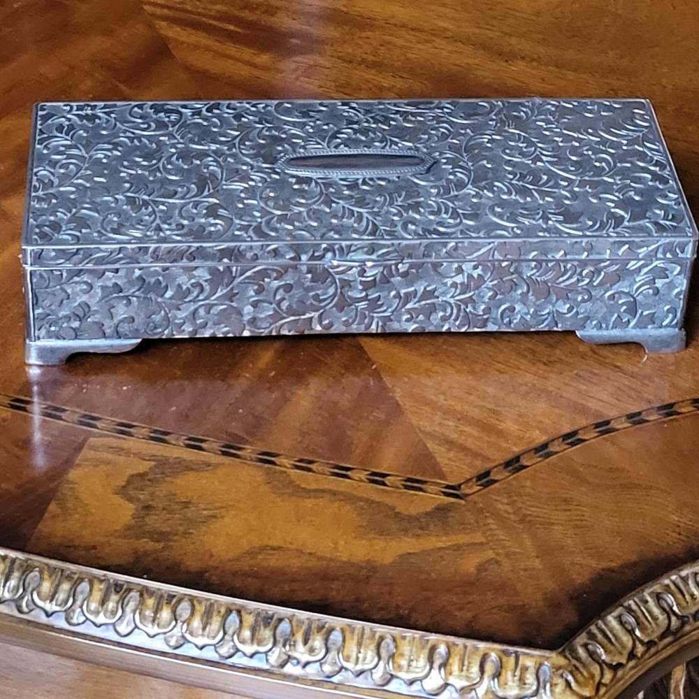 Silver plated jewelry box